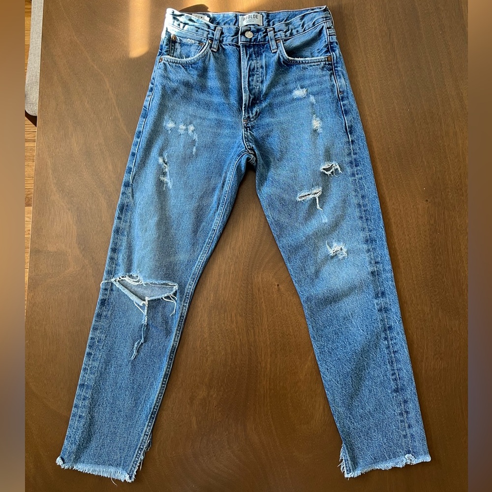 AGOLDE Feel Good Distressed High Rise Jeans Size 25